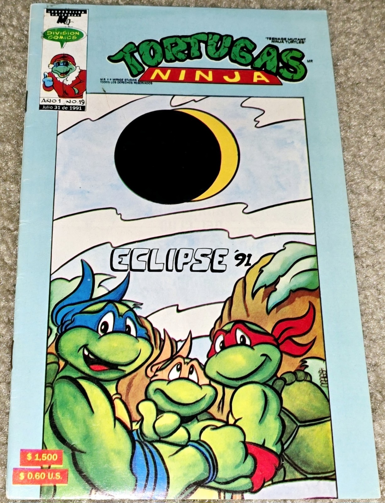 1 Rare VHTF TMNT Tortugas Ninja 19 MX Vintage ECLIPSE 1991 Foreign Variant