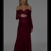 Pinkblush maternity maroon floor length dress