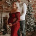 Pinkblush maternity maroon floor length dress