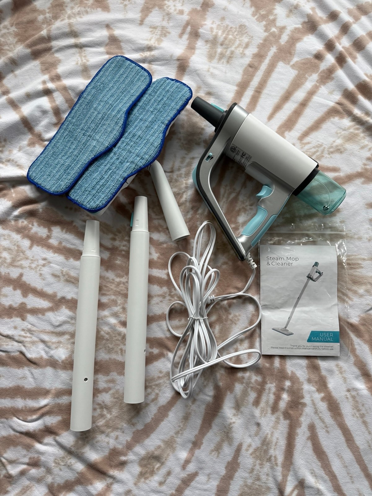 White and Blue Steam Mop Cleaner