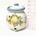 1988 Louisville Stoneware Country Flower Beverage Dispenser Crock DuPont Red Blu