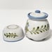 1988 Louisville Stoneware Country Flower Beverage Dispenser Crock DuPont Red Blu