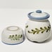 1988 Louisville Stoneware Country Flower Beverage Dispenser Crock DuPont Red Blu
