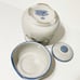 1988 Louisville Stoneware Country Flower Beverage Dispenser Crock DuPont Red Blu