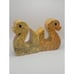 Vintage 1960's Italian Handcarved Alabaster Stylized Duck Bookends
