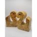 Vintage 1960's Italian Handcarved Alabaster Stylized Duck Bookends