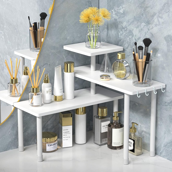 Bathroom Organizer Countertop Bathroom Shelf, 3 Tier Corner Shelf Adjustable