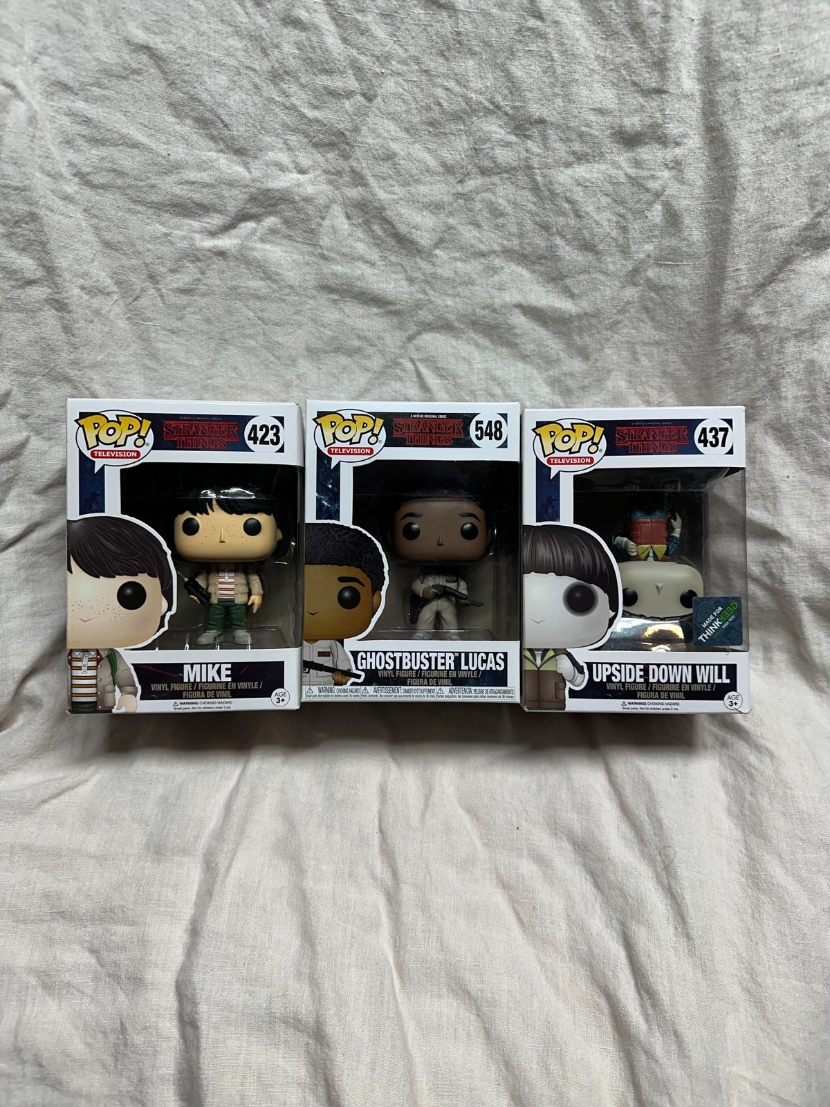 Stranger Things Funko Pop - Upside Down Will, Mike, Ghostbusters Lucas