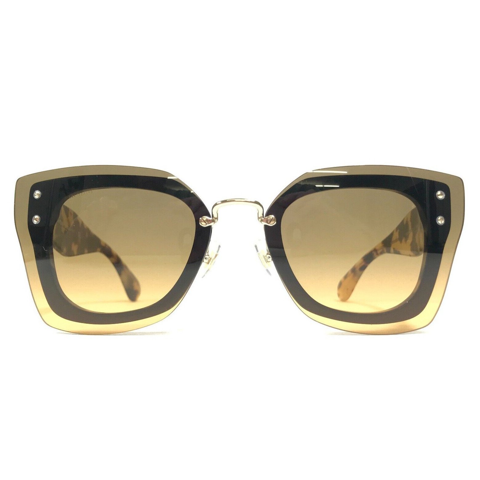 Miu Miu Sunglasses SMU 04B NAI-0A3 Tortoise Square Frames with Brown Lenses
