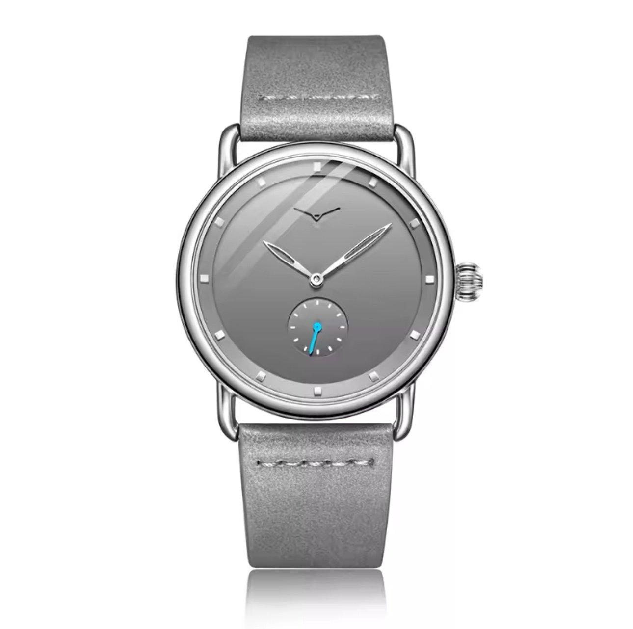Onola Steel Grey Dial & Leather Strap Men's Quartz Watch ON3805