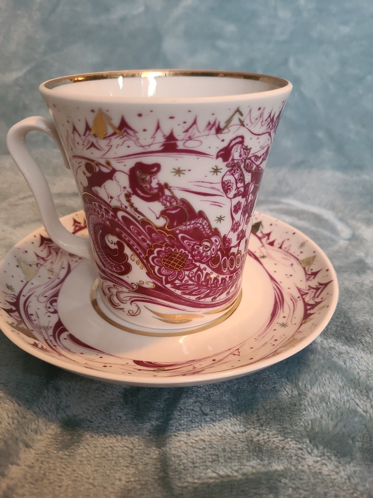 Lomonsov Russian Imperial mug and saucer