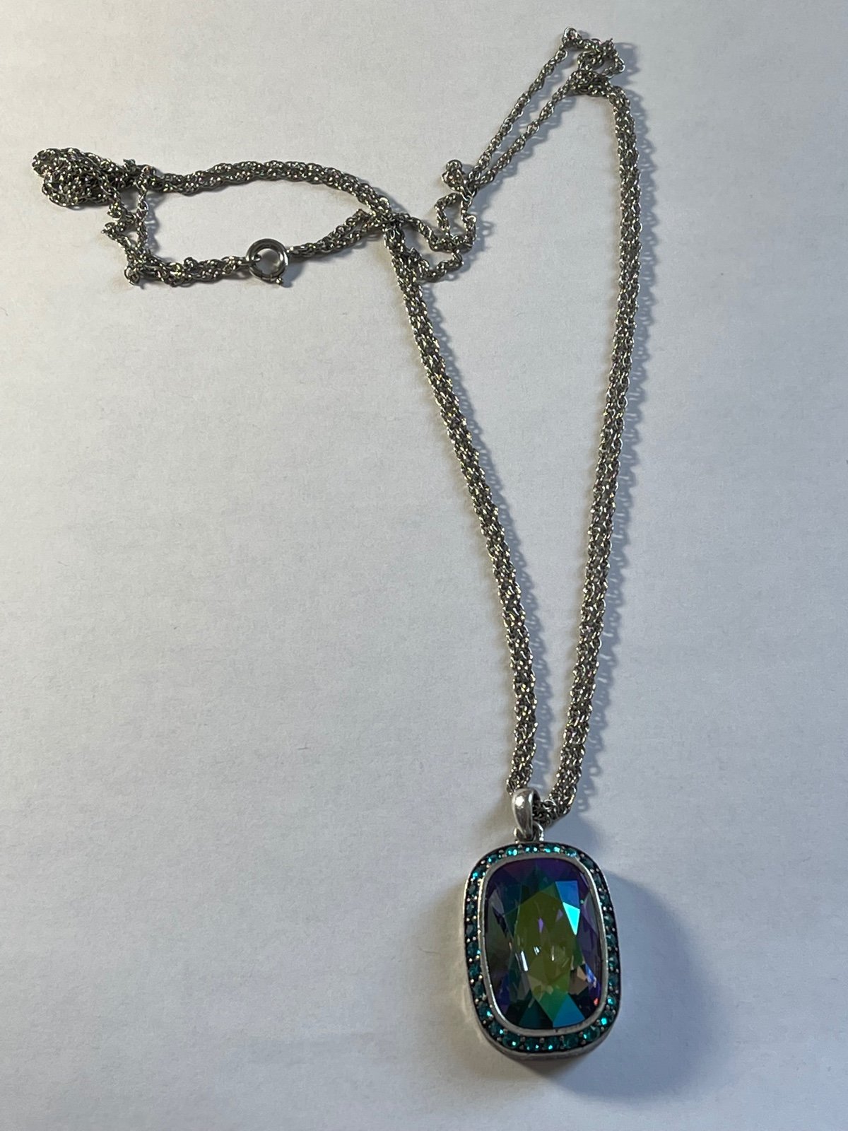 VINTAGE TOUCHSTONE CRYSTAL SWAROVSKI PENDANT NECKLACE