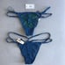 Victoria's Secret vintage green swarovski nylon strappy bra v string panty set V