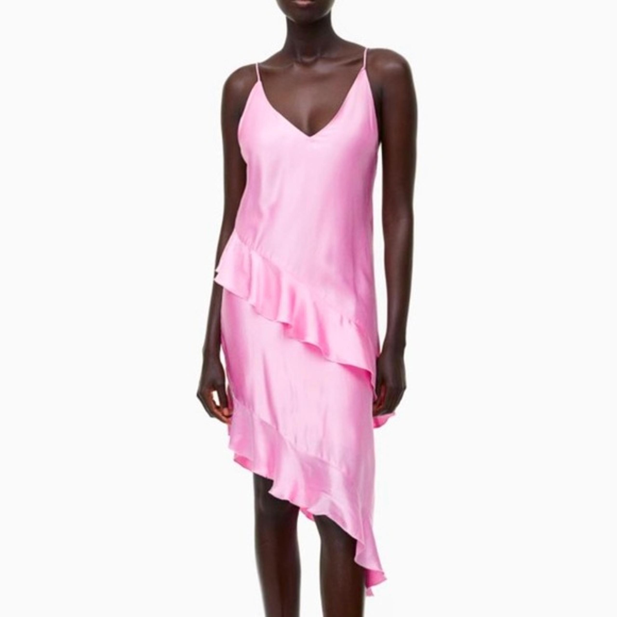 NWT H&M Flounced Satin Slip Dress