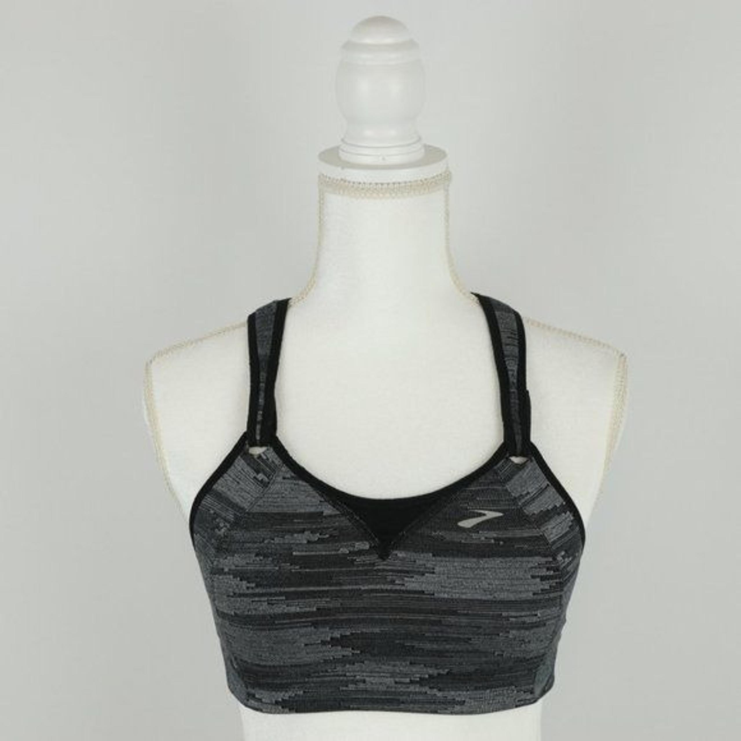 Brooks Rebound Racer Women's XS Black & Gray Adjustable Unpadded Sports Bra