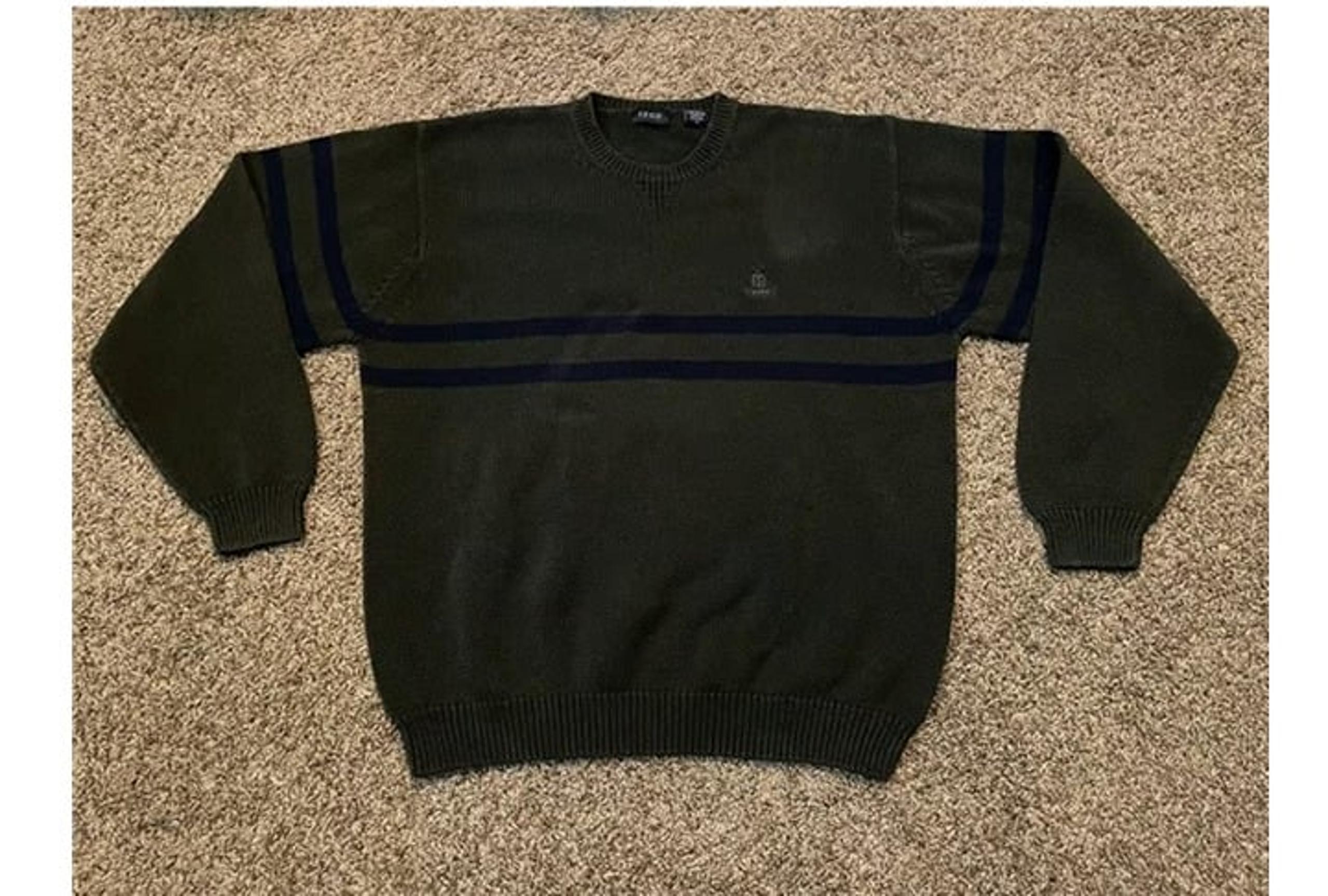 Men's sweater size Medium dark green cotton - IZOD