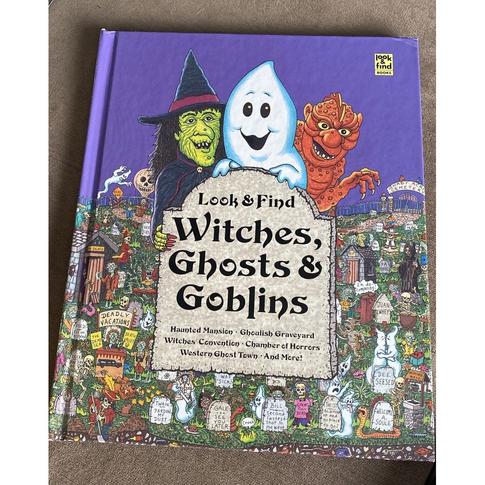 LOOK & FIND - WITCHES, GHOSTS & GOBLINS | Vintage Hardcover Halloween