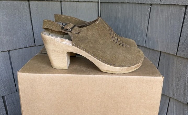 330 No.6  Weave Clogs Convertible Slingback Buckle  Suede Shoes Size 39