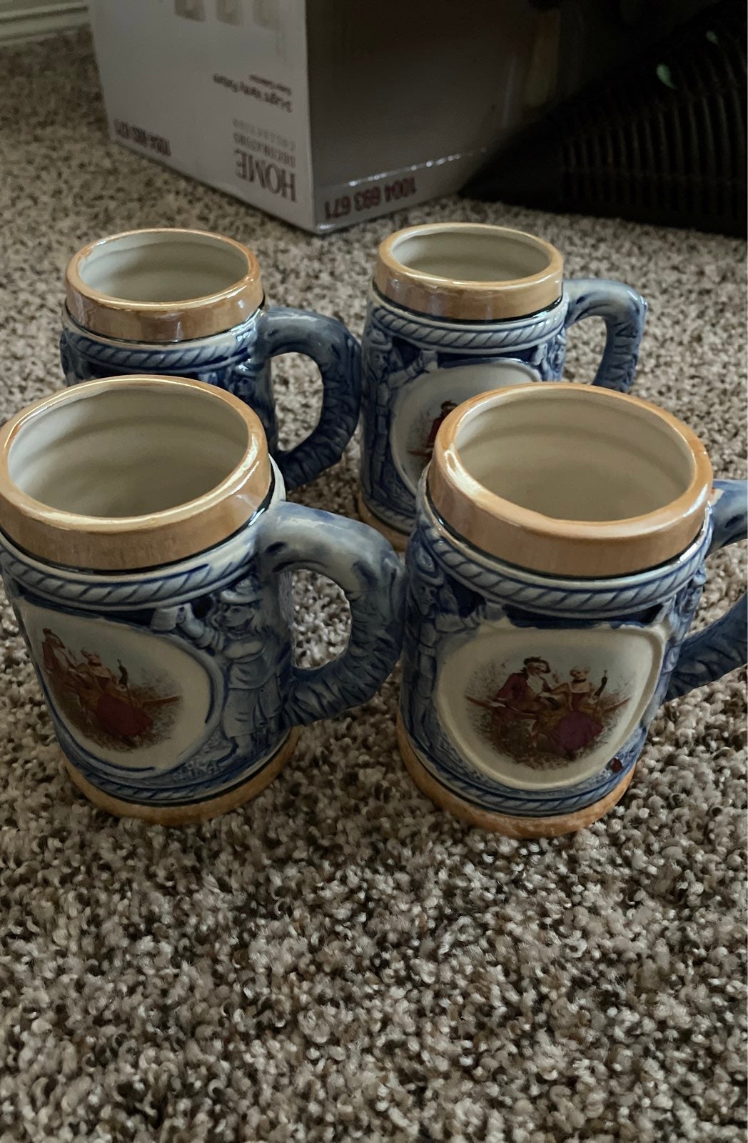 colonial victorian people on mini beer stein