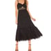Rebecca Taylor Piqué Cutout Lace Overlay Midi Dress Black Dark Romantic Sz 4