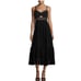 Rebecca Taylor Piqué Cutout Lace Overlay Midi Dress Black Dark Romantic Sz 4