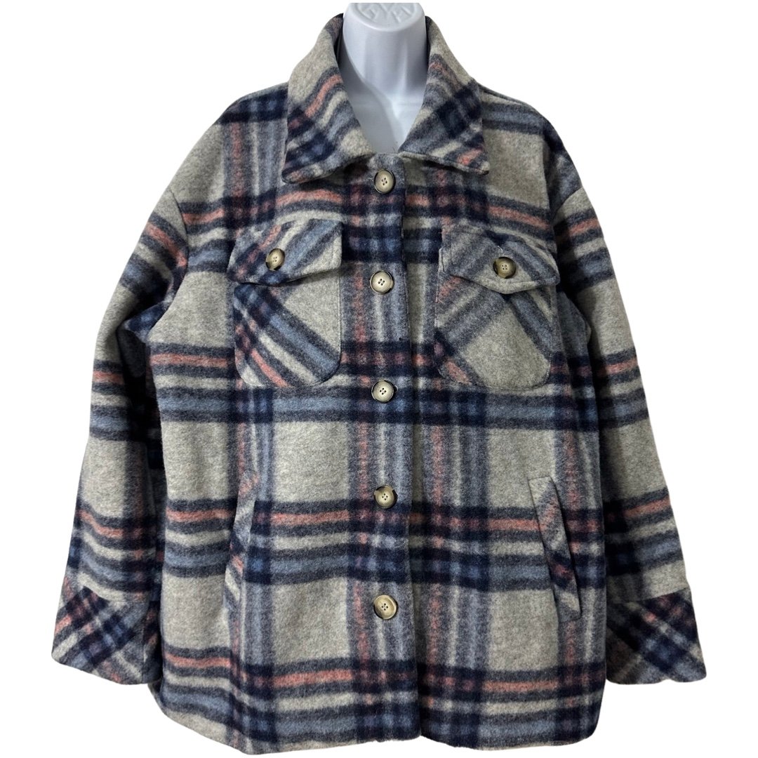 Aqua NWT WOMENS PLAID COAT SIZE XL