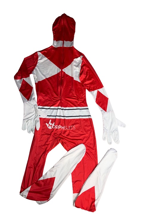 Adult Red Power Ranger Morphsuit Mens Superhero