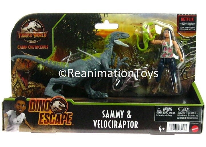 Jurassic World Park Camp Cretaceous Sammy & Velociraptor Dinosaur Figure New MOC
