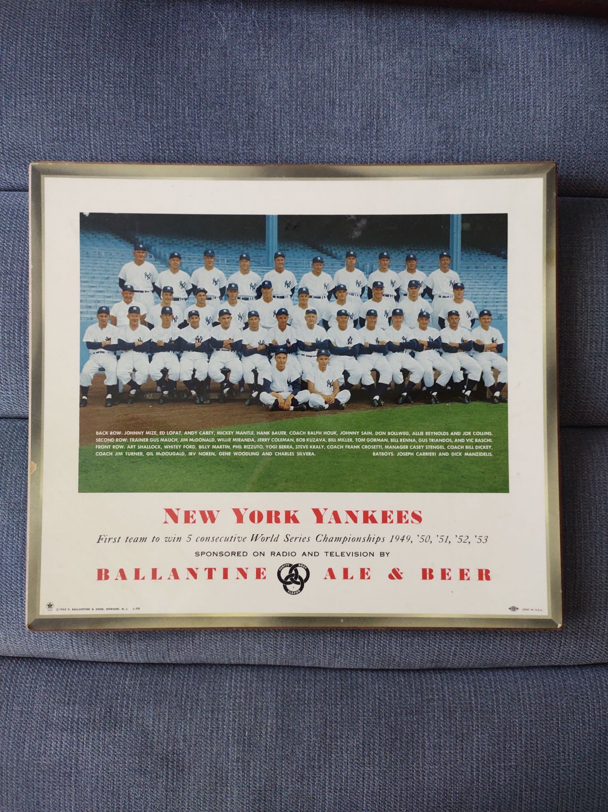 1954 Yankees Advertising Team Picture