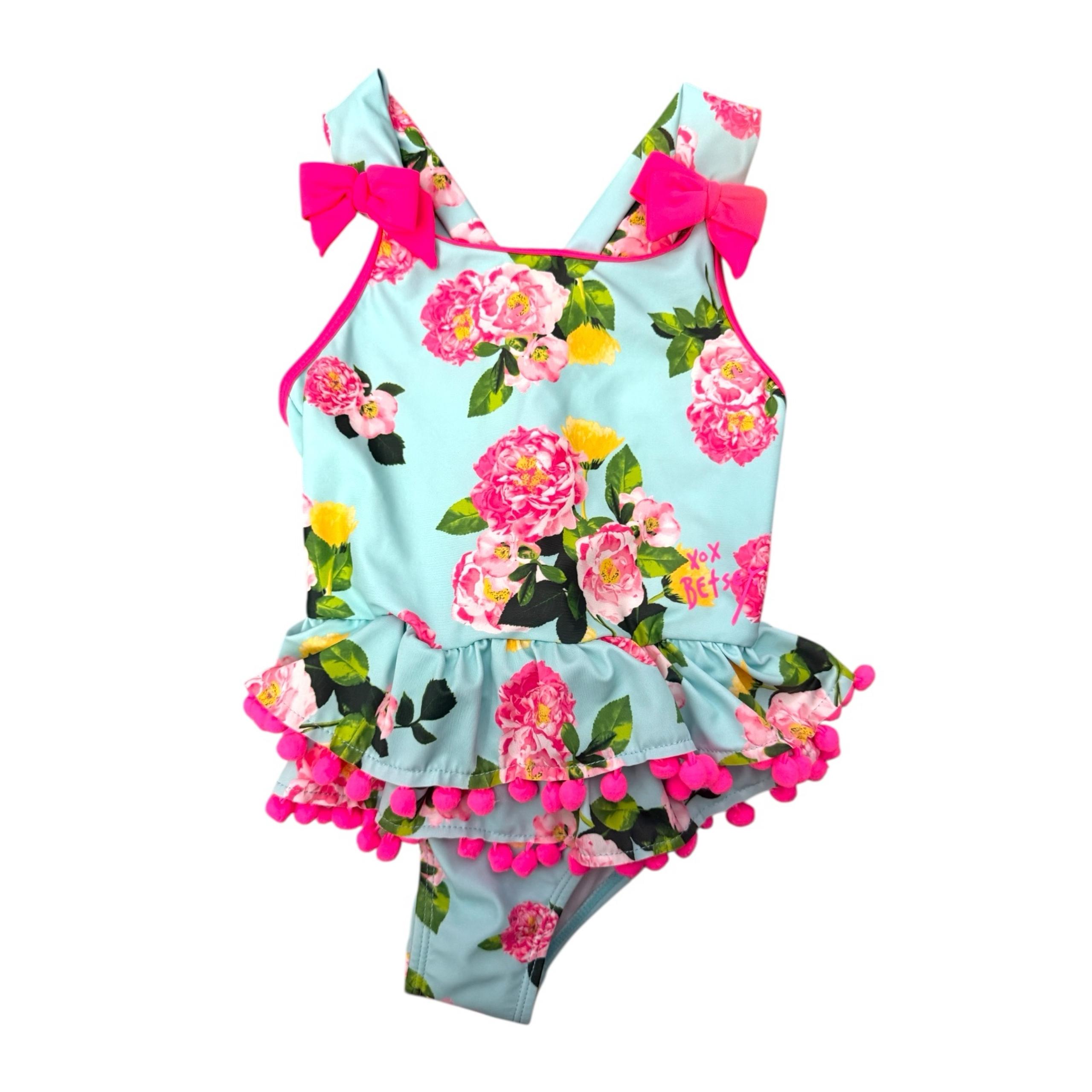 Betsey Johnson Girl’s Size 5 Floral Multi-color One Piece Swimsuit