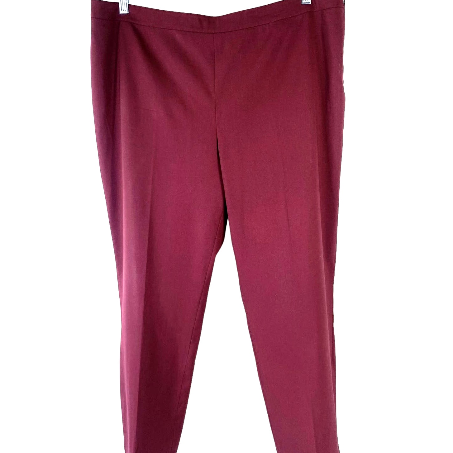 Lafayette 148 NY Wool Blend Cropped Ankle Trouser Pants Women Size 18 Burgundy