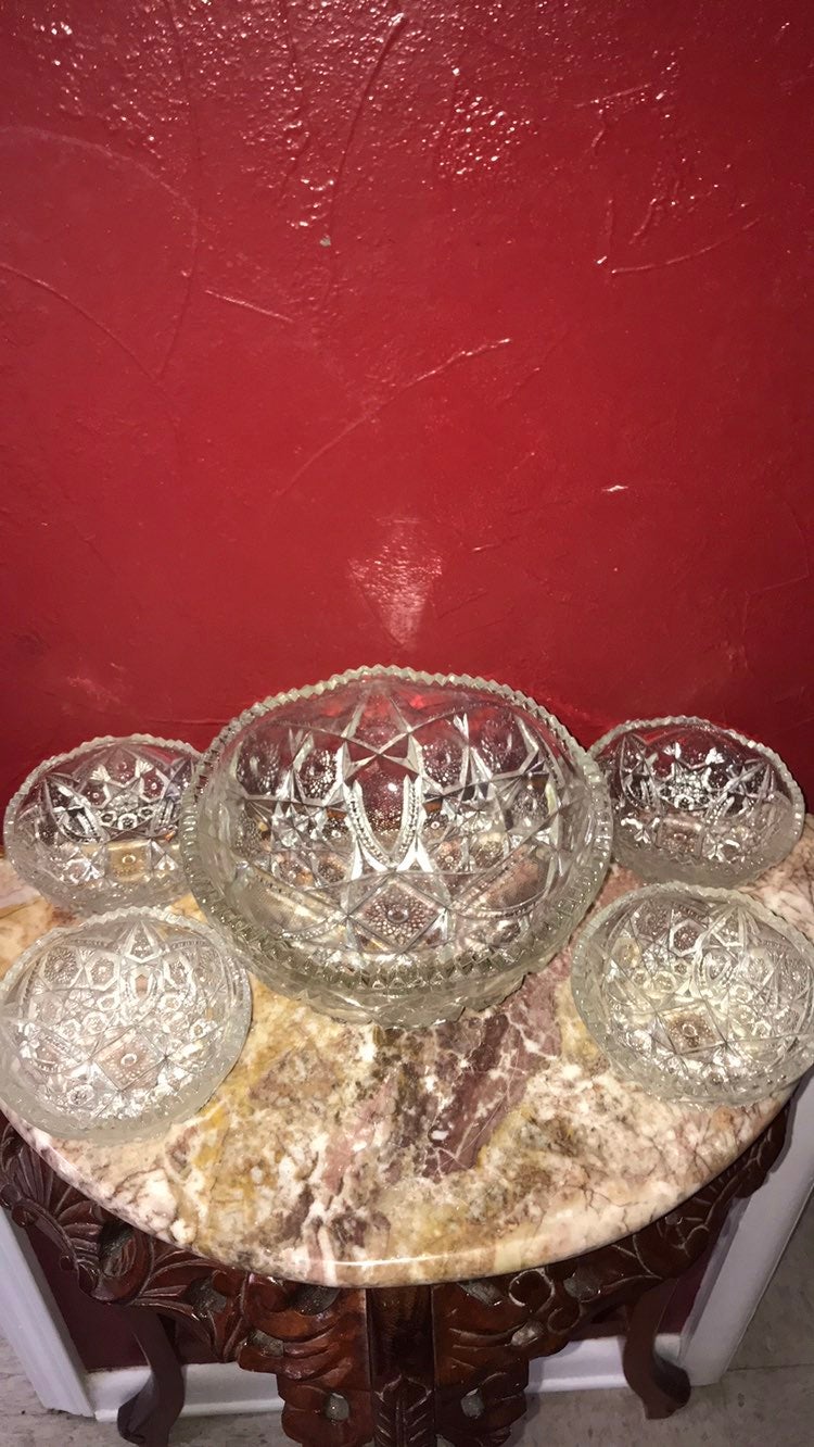 Antique Brilliant Period Cut Glass Bowl