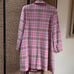 LL Bean Wool Pink Plaid Woven Cross Hatch Peacoat Trench Coat