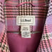 LL Bean Wool Pink Plaid Woven Cross Hatch Peacoat Trench Coat