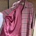 LL Bean Wool Pink Plaid Woven Cross Hatch Peacoat Trench Coat