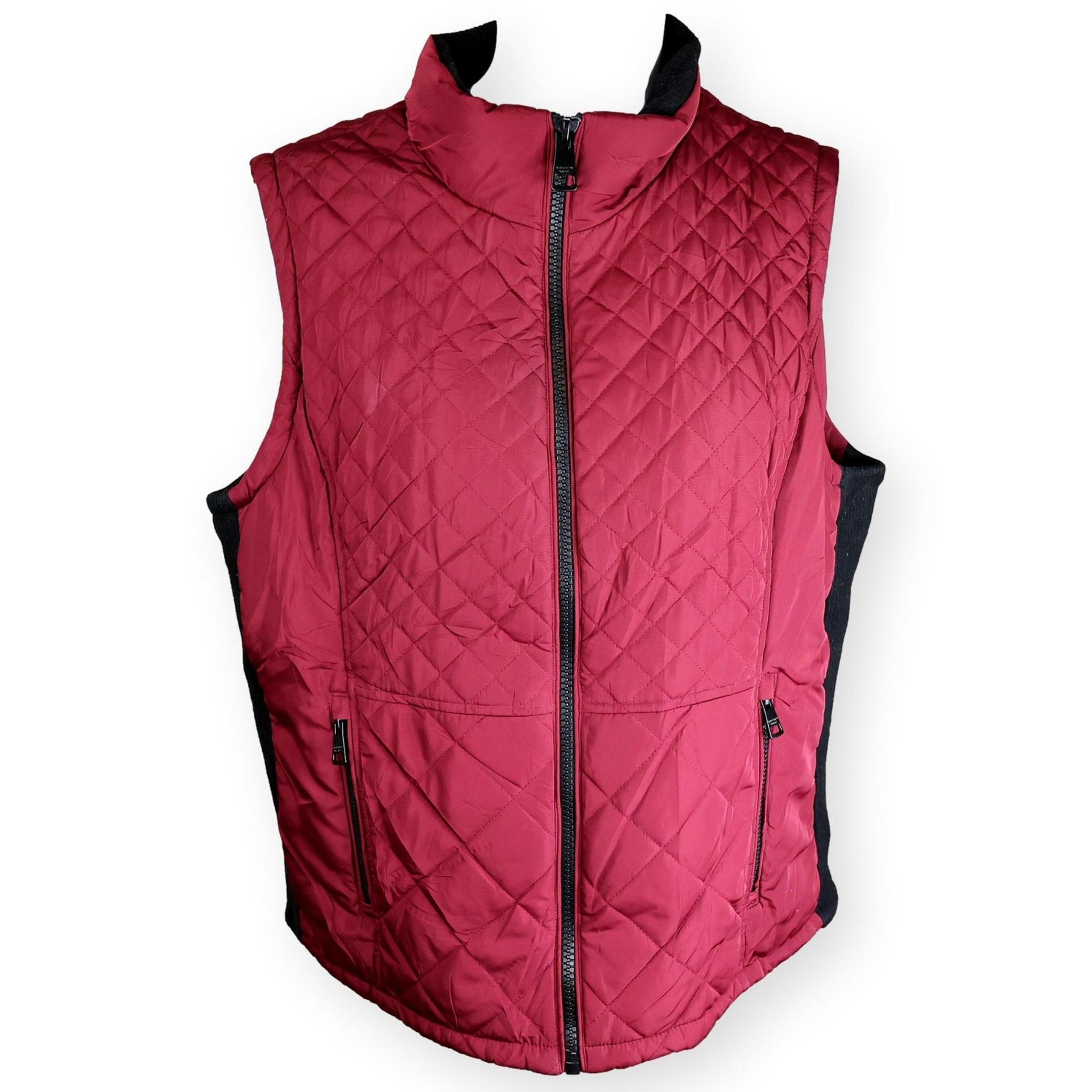 Andrew Marc Puffer Quilted Vest Women’s XL Full Zip Burgundy