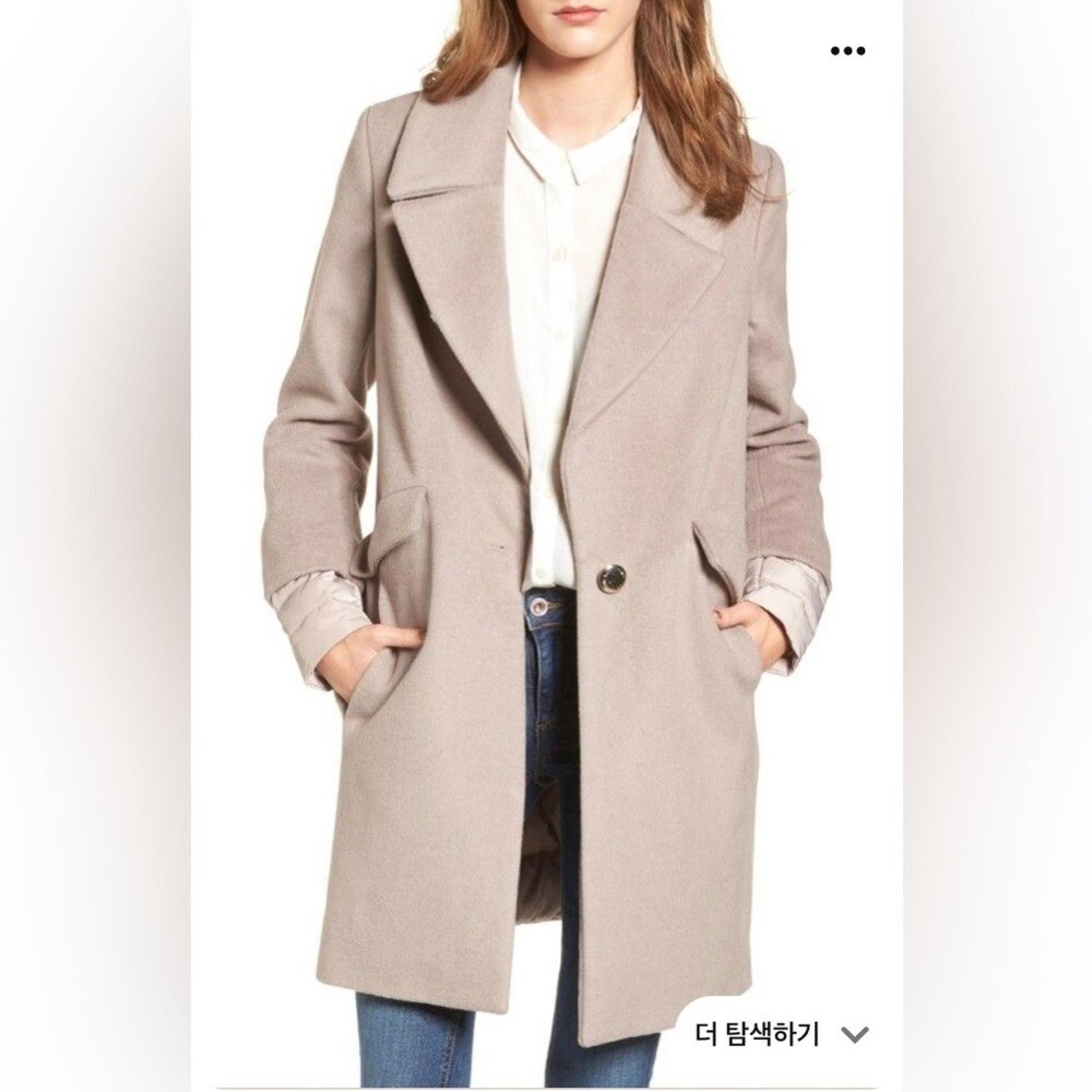 Calvin Klein Women's Pink Coat XS Wool Blend Duck Down Puffer Long Winter Jacket