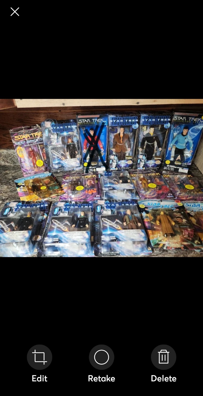 Example listing of some dolls star trek and other items