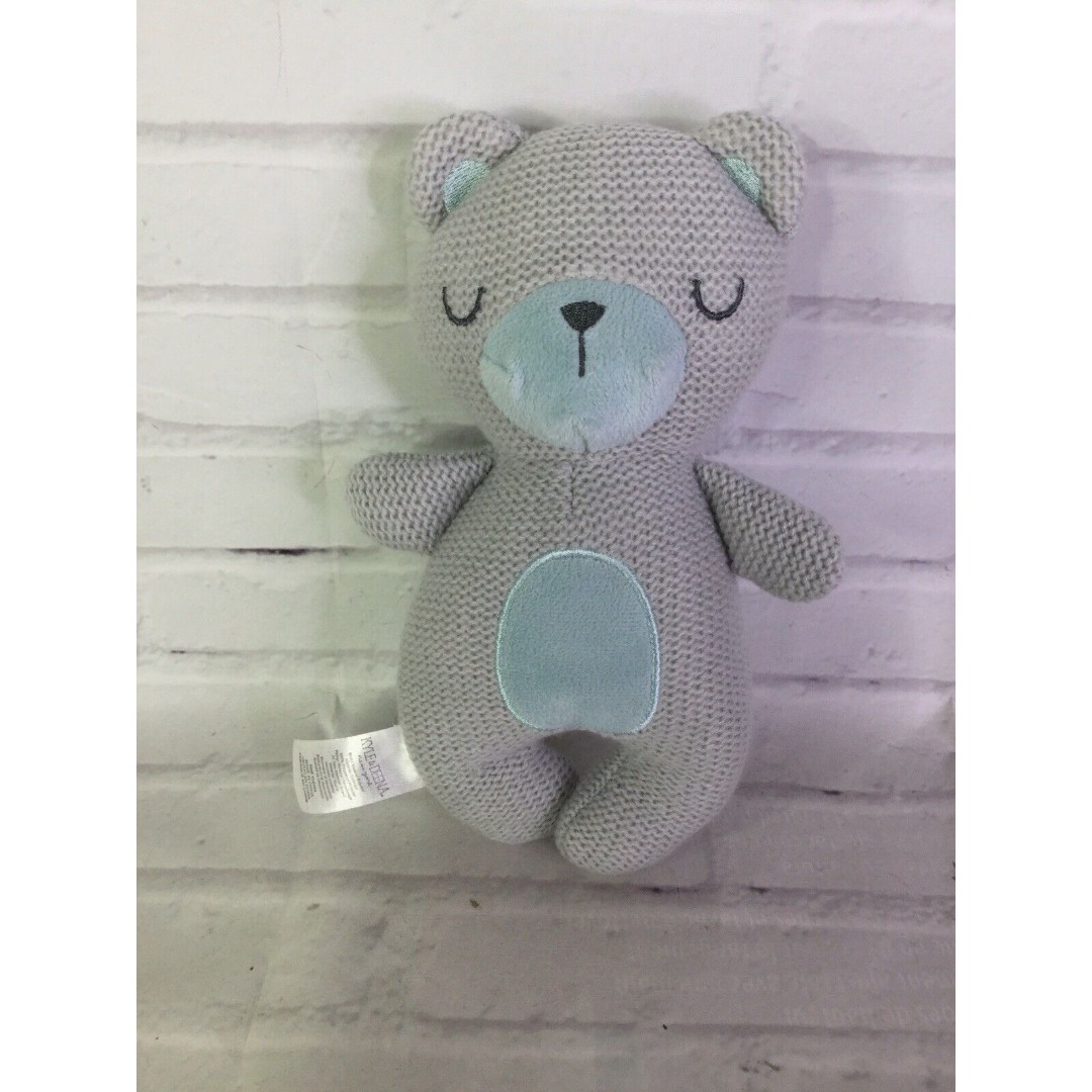 Kyle & Deena Knit Teddy Bear Plush Stuffed Animal Toy Gray Blue 2018