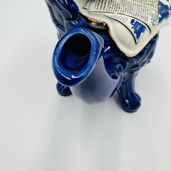 Vtg Cardew Blue Garden Real Old Willow Chair Teapot 1998 Porcelain - detail
