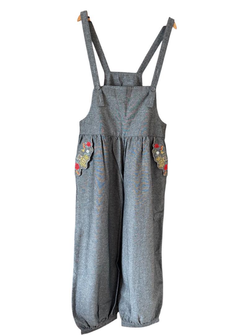 ScoLar Embroidered Cocoon-Shaped Salopette, Size M