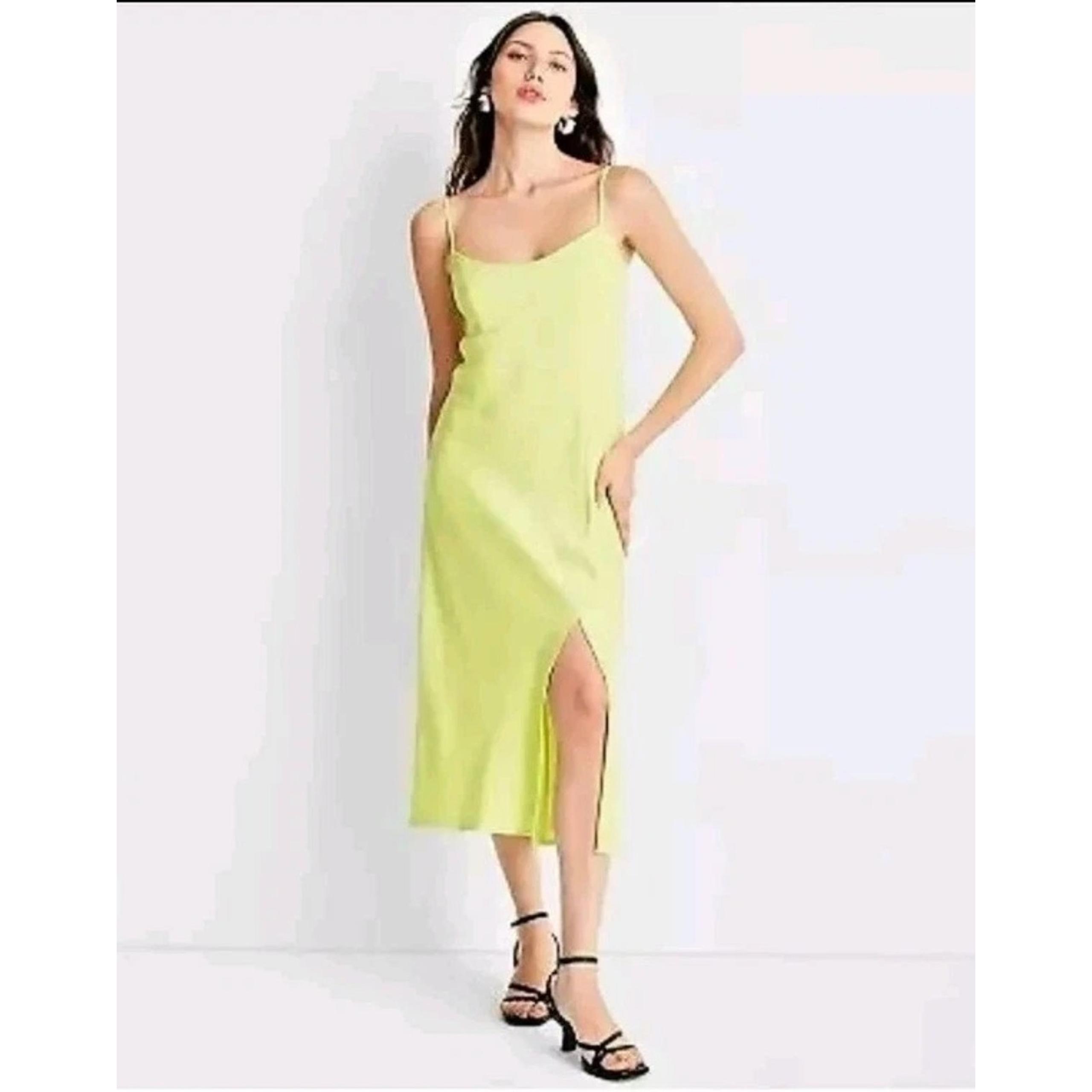 A New Day Women's Satin Light Green Slip Spaghetti Strap Dress Size M