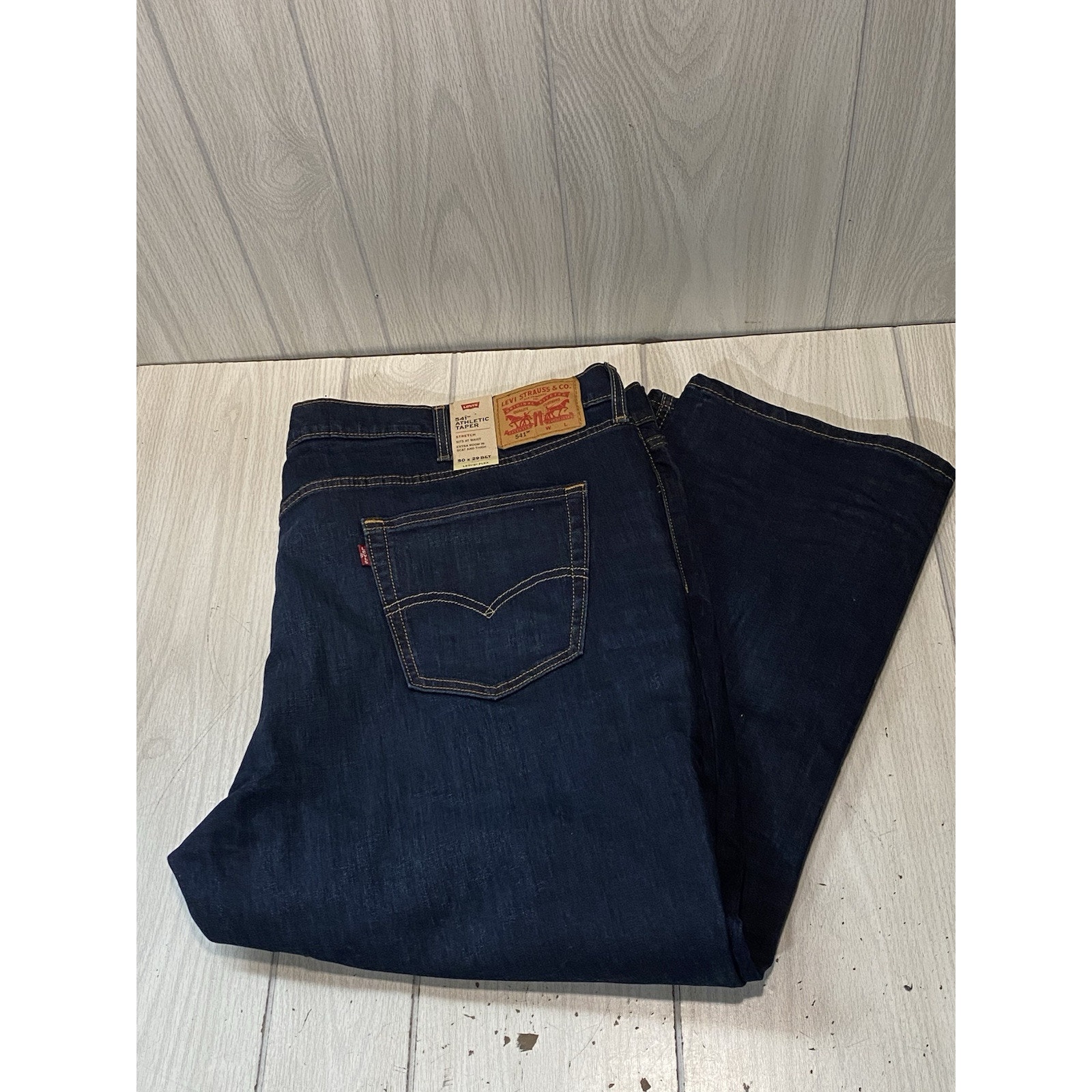 Levi's 541 Flex Athletic Taper Mens Bottoms Stretch Blue Jeans Sz 50x29