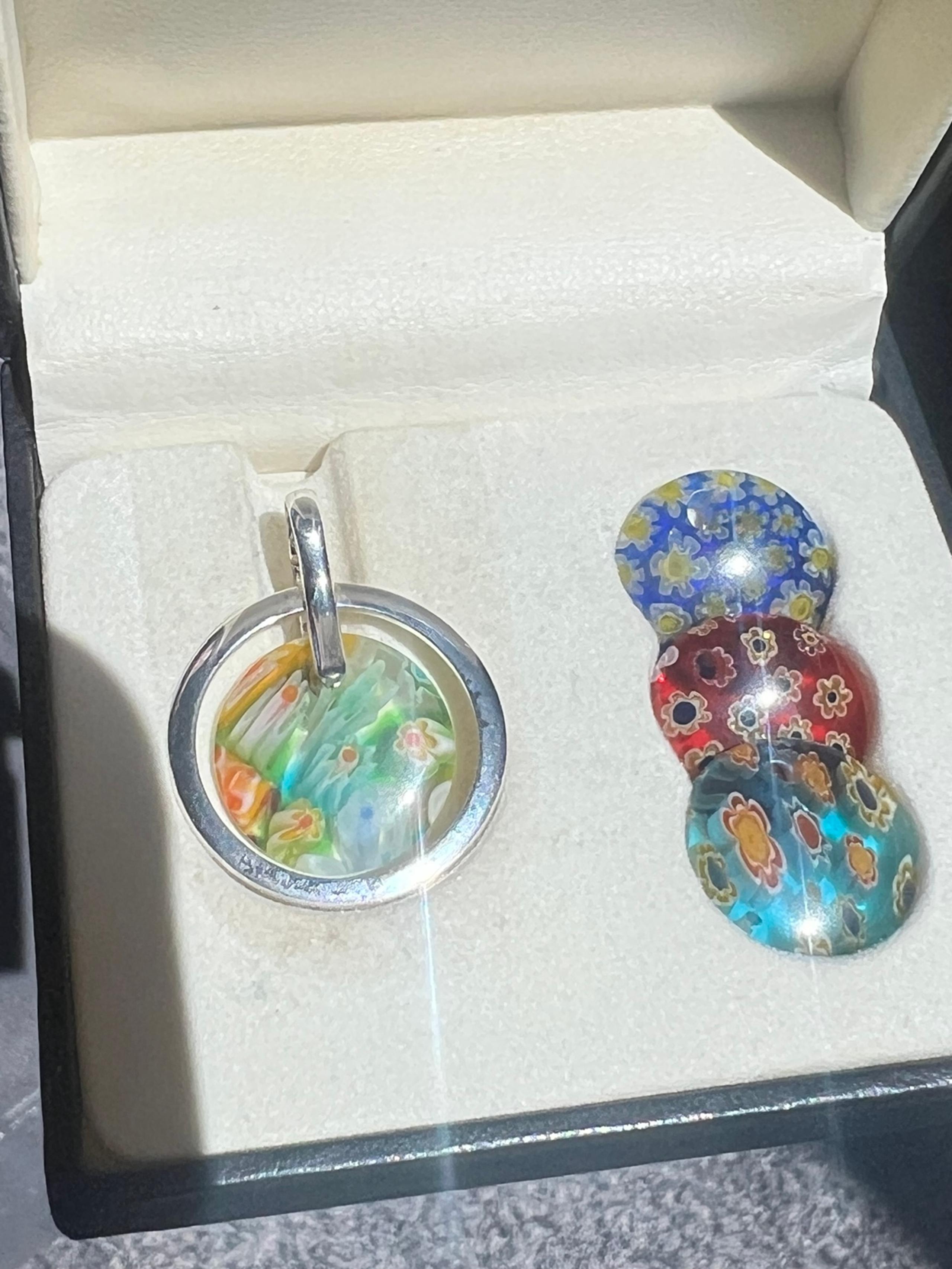 .925 Sterling Murano glass interchangeable pendant
