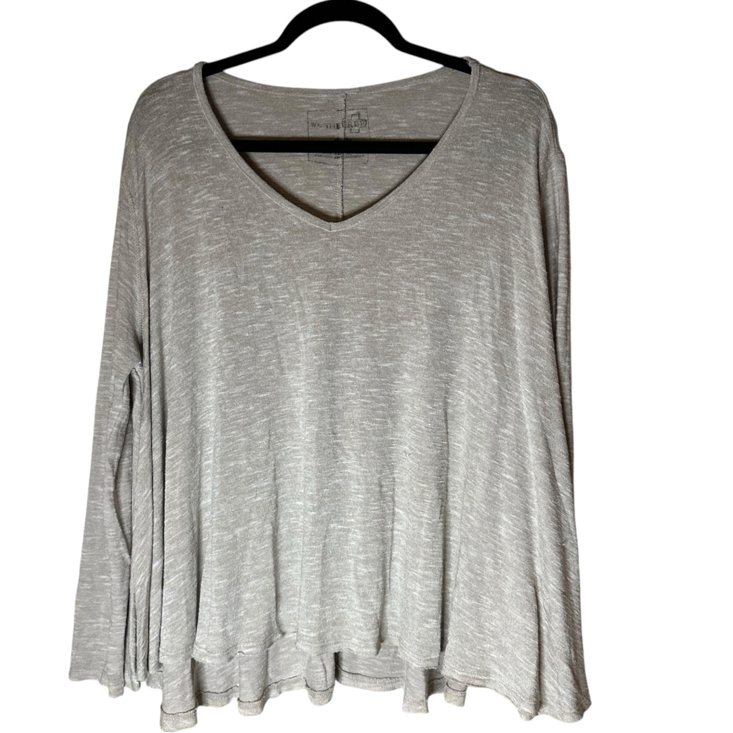 WE THE FREE OVERSIZED SWING TUNIC TOP PULLOVER V NECK BATWING SLEEVES FLOWY M