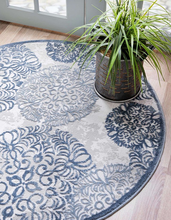 4' x 4' New Area Rug Blue H 46652 Home Decorative Art Soft Carpet Collectible
