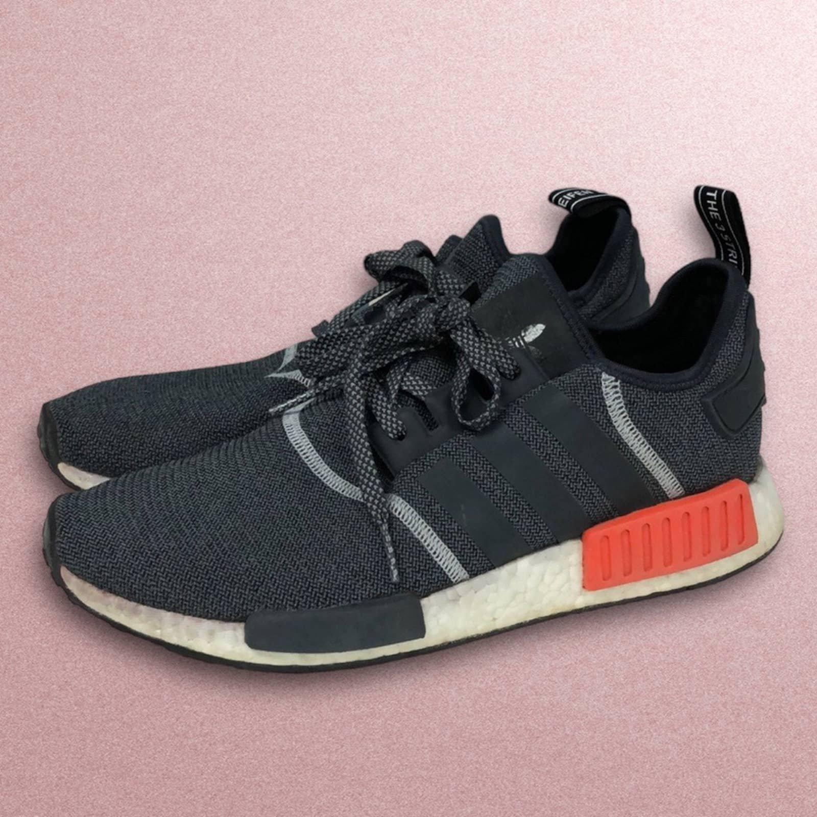 Adidas NMD R1 S31510 Wool Size 10 3M Runner gray white orange Boost