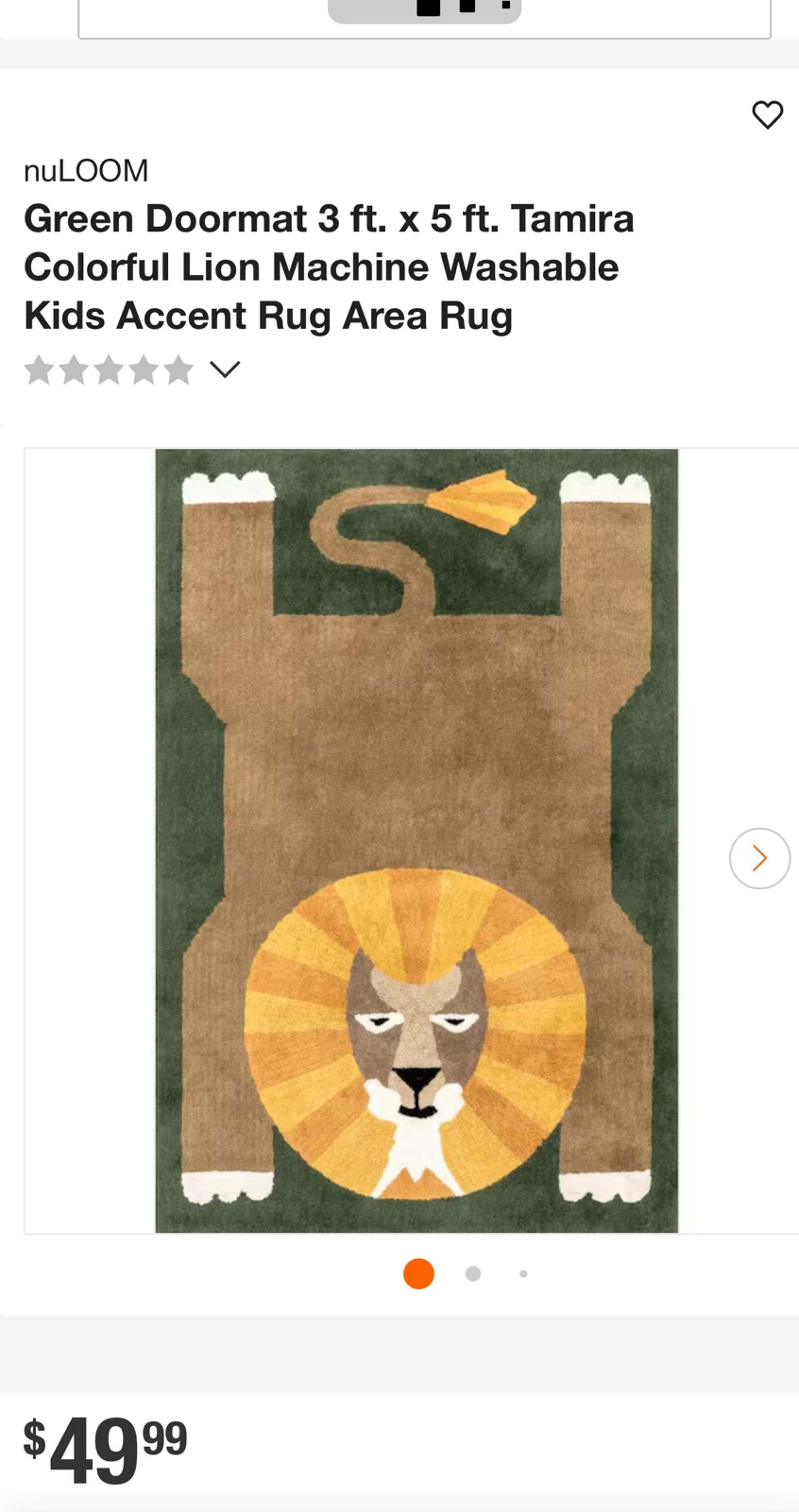 Nuloom lion accent rug Like new never used