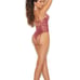Lace Slip Teddiette, Strappy Front, Underwire Cups Garter's Small