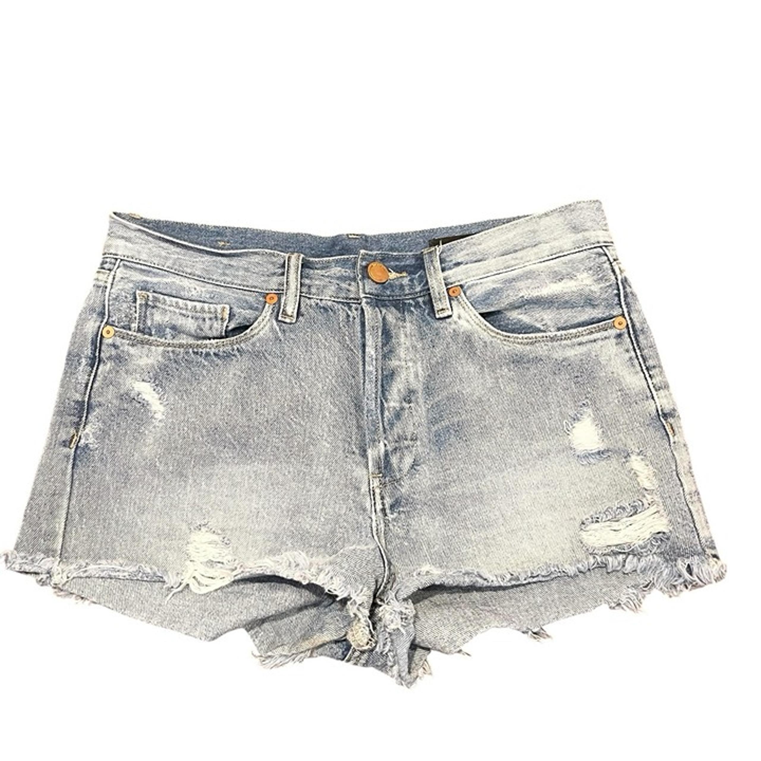 BlankNYC Shorts Womens 28 Denim Button Fly High Rise Casual Distressed Blue